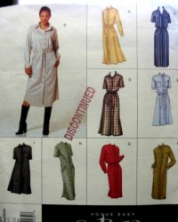 2487 Vogue EZ STRAIGHT- FLARE BUTTON DRESS LENGTHS PATTERN 8-12, 14-18 CHOICE UNCUT
